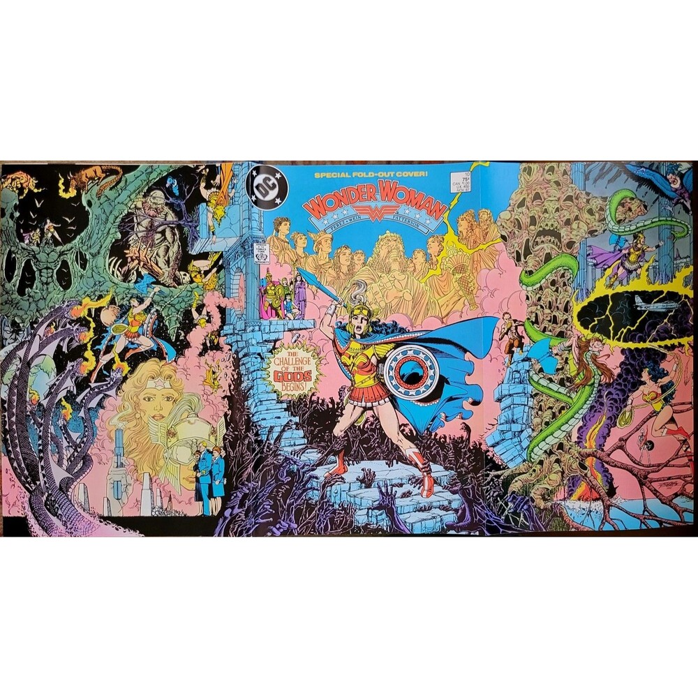 Wonder Woman #10 Amazons vs. Zeus, Gods! George Perez Gatefold Cover 1987 (7.0)